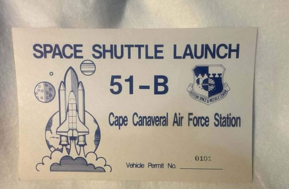 Vintage Space Shuttle Launch 51-B Cape Canaveral Vehicle Permit Pass